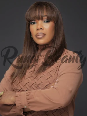 Brown SDD Straight Fringe Wig - 16' Inches
